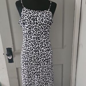 American Eagle Outfitters Black and White Slip Midi Dress